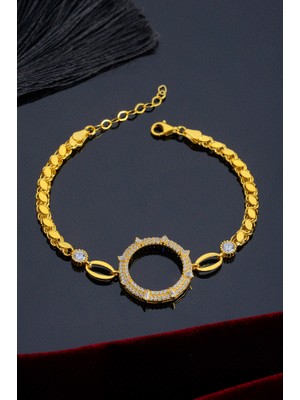 INNUENDO JEWELRY 925 Ayar Gümüş Taşlı Halka Çeyrekli Bileklik