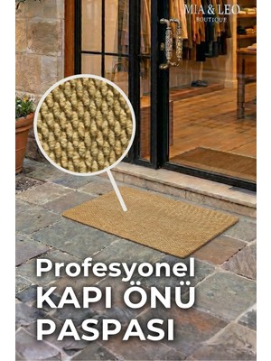 Florone Carpet Tiles Orion Hardal Beji Giriş Paspası | Kaymaz Taban, Kir ve Nem Tutucu, Yoğun Trafiğe Uygun, 50x70 cm