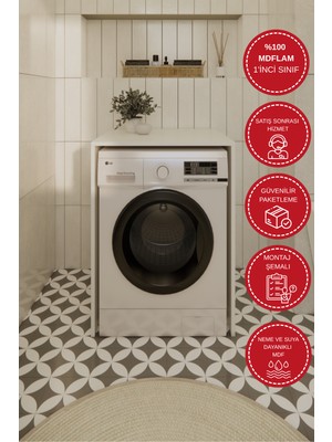 Çkmd-01 %100 Mdf Çamaşır ve Kurutma Makinası Banyo Dolabı