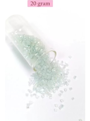 Just Cheap Store Kesme Cam Boncuk 2mm - 20 Gram - Şeffaf Beyaz -BNC320