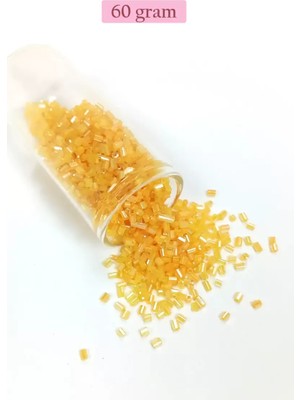 Just Cheap Store Kesme Cam Boncuk 2mm - 60 Gram - Şeffaf Koyu Sarı - BNC361
