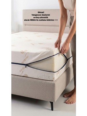 Artex Kılıf Bambu 90X190 Yatak Kılıfı Koruyucusu Örtüsü Fermuarlı Kapitone Fit Zippered Mattress Cover
