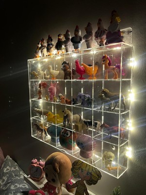 20 Bölmeli Yapı Oyuncak Minifigür Kapaklı Pleksi Sergileme Duvar Rafı