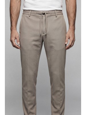 Bisse Bej Jogger Cepli Erkek Lastikli Spor Pantolon PNS25K25203_D07