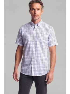 Bisse Erkek Regular Fit Kısa Kol Paşa Yaka Tek Cep Pamuk Mavi Gömlek GMCZG250120_D35