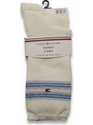 Tommy Hilfiger Th Women Sock 2p Rıb Lurex Strıp Kadın Mavi Çorap - S701236458
