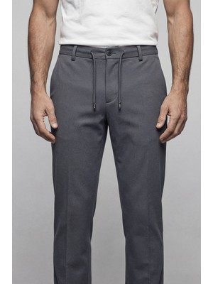 Bisse Gri Jogger Cepli Erkek Lastikli Spor Pantolon PNS25K25203_D55