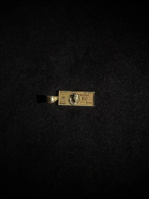 Altın Dolar Figürlü Kolye Ucu (14 Ayar)