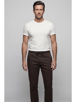 Bisse Erkek Jogger Klasik Marfil Kahve Pantolon PNS25K25204_D11