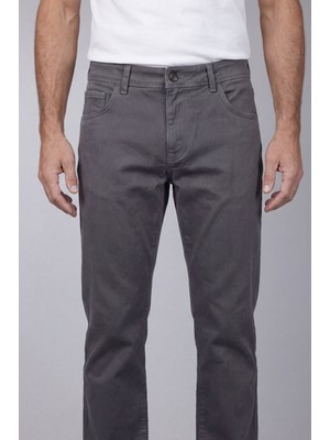 Bisse Gri Gabardin Pamuklu 5 Cepli Spor Pantolon PNS24K24004_D55