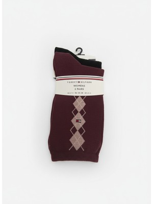 Tommy Hilfiger Th Women Sock 2p Argyle Kadın Gri Çorap - S701236734