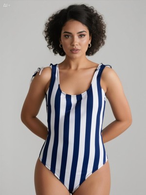 Granz Lacivert Beyaz Çizgili Mayo