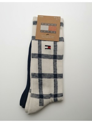 Tommy Hilfiger Th Unı Tj Sock 2p Tartan Uniseks Beyaz Çorap - S701236476