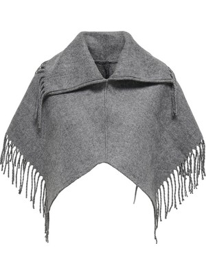 Only Onladelle Frınge Collar cc Kadın Gri Atkı - 15350306