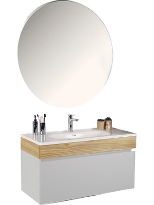 Kobos Harmony 100 cm Banyo Dolabı Seti Bianco + Meguro