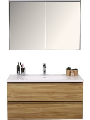 Kobos Lignum 100 cm Banyo Dolabı Seti Meguro