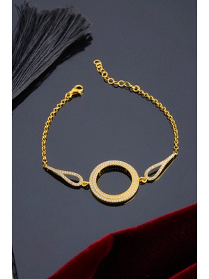 INNUENDO JEWELRY 925 Ayar Gümüş Taşlı Halka Çeyrekli Bileklik