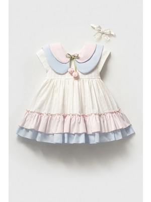 Cantoy Vintage Yakalı Lale Detaylı Bebek Elbisesi