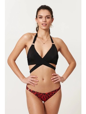 Pierre Cardin Kadın Destekli Bağlamalı Uğur Böceği Desenli Alt Üst Bikini Takımı