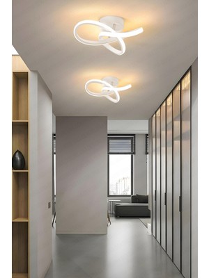 PremiumPort Modern Beyaz Plafonyer Tavan Armatürü, Salon ve Mutfak Için LED Işık