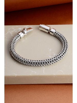 İnnuendo Jewelry 925 Ayar Gümüş Örgü Zincir Erkek Bileklik