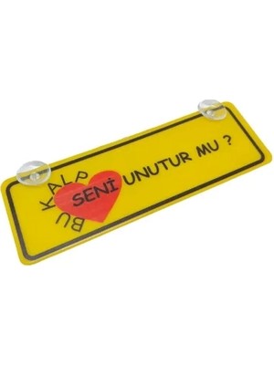 Midas Toptan Home Bu Kalp Seni Unutur Mu? Yazılı Sarı Dekor Plaka Vantuzlu Cam Süsü 22X7.5CM Bksu2