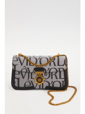 Lale Butik Levidor Premium Çift Askılı Zincir Detay Sert Deri Çanta 930282 Siyah