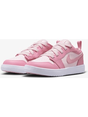 Nike Jordan 1 Low Alt Ps Kız Çocuk Lastik Bağcıklı Pembe Cırtlı Deri Ayakkabı DR9748-661
