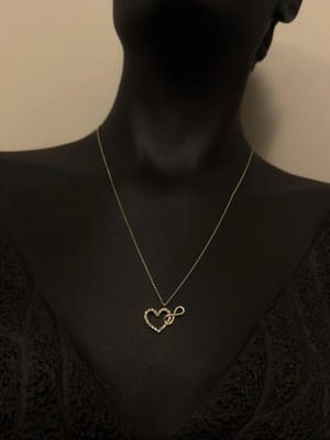 Altın Kalpli Sonsuzluk Kolye