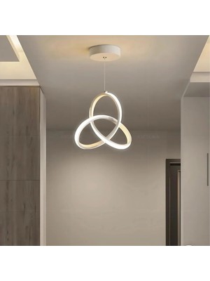 PremiumPort Modern Beyaz Sarkıt LED Avize, Şık ve Parlak Tasarım