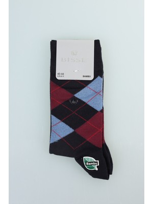 Bisse Erkek Desenli Bambu Uzun Soket Çorap Lacivert CRP23K100001_D39