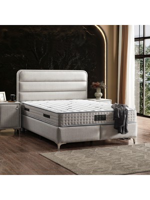 KUMSHOME Lens Tek Kişilik Ultra Full Ortopedik Yaylı Yatak + Baza + Başlık 3'lü Set