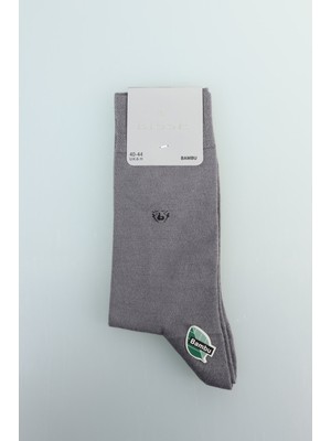 Bisse Erkek Bambu Düz Soket Uzun Çorap Gri CRNOS23Y001_D55