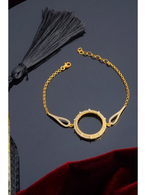 INNUENDO JEWELRY 925 Ayar Gümüş Taşlı Halka Çeyrekli Bileklik