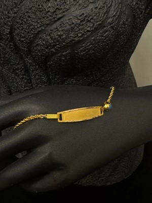 Altın Plaka Halat Çocuk Künyesi (Isim Yazılabilen Kişiye Özel)