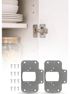 Omilife 2 Adet Menteşe Tamir Plakası Paslanmaz Dolap Kapak Onarım Sacı – Mutfak Banyo Dolap Tamir Seti