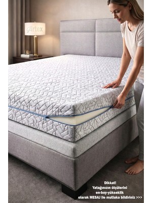 Artex Silverline Fermuarlı Yatak Kılıfı 90X200 Koruyucusu %100 Pamuklu Kılıf Özel Üretim Kapitone Tek Kişilik