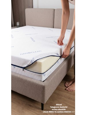 Artex Kılıf Nano 150X200 Yatak Kılıfı Koruyucusu Örtüsü Fermuarlı Kapitone Fit Zippered Mattress Cover