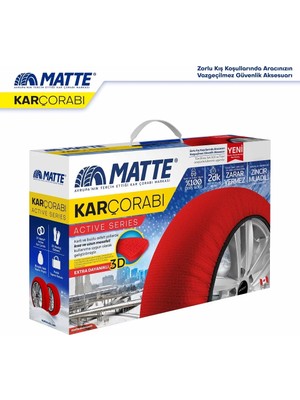 Midas Toptan Home Matte Active Series Oto Araba Lastik Anti Patinaj Kar Çorabı Kırmızı Medıum