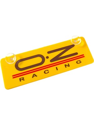 Midas Toptan Home O.z Racing Sarı Dekor Plaka Vantuzlu Cam Süsü 22X7.5CM