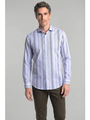 Bisse Regular Fit Kol Içi Apoletli Pamuk Lacivert Erkek Gömlek GM23Y231108_D39