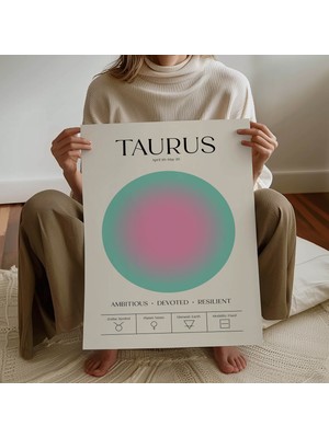 Pegziz Boğa Burcu Astroloji Poster Modern Minimal Duvar Dekoru