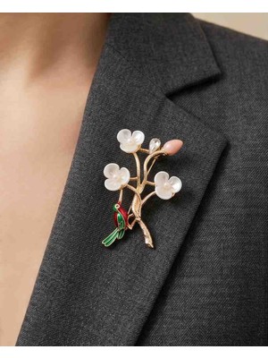 Noshnosh Tasarım Zirkon Taşlı Broş Yakaiğnesi