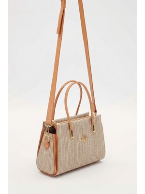 Lale Butik Levidor Ince Saplı Biye Detay Sert Deri Çanta 930543 Vizon