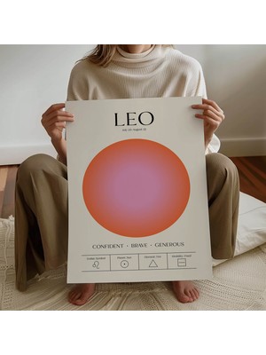 Pegziz Aslan Burcu Astroloji Poster Modern Minimalist Duvar Dekoru