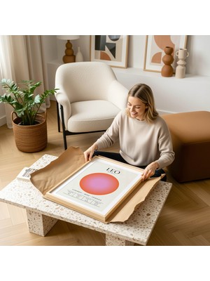 Pegziz Aslan Burcu Astroloji Tablosu Modern Minimalist Duvar Tablosu