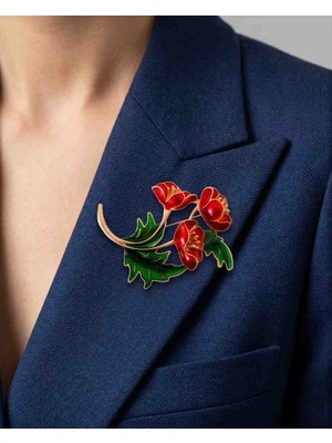 Noshnosh Zirkon Taşlı Tasarım Broş Yakaiğnesi