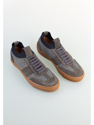 Bisse Erkek Örme Sneaker Spor Ayakkabı Gri AYK25Y25005_D55