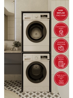 Çkmd-02 %100 Mdf Çamaşır ve Kurutma Makinası Dolabı