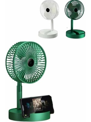 Ucuz Tekno 3 Kademe Hız Ayarlı Vantilatör Telefon Standlı Şarjlı Katlanabilir Soğutucu Pervane